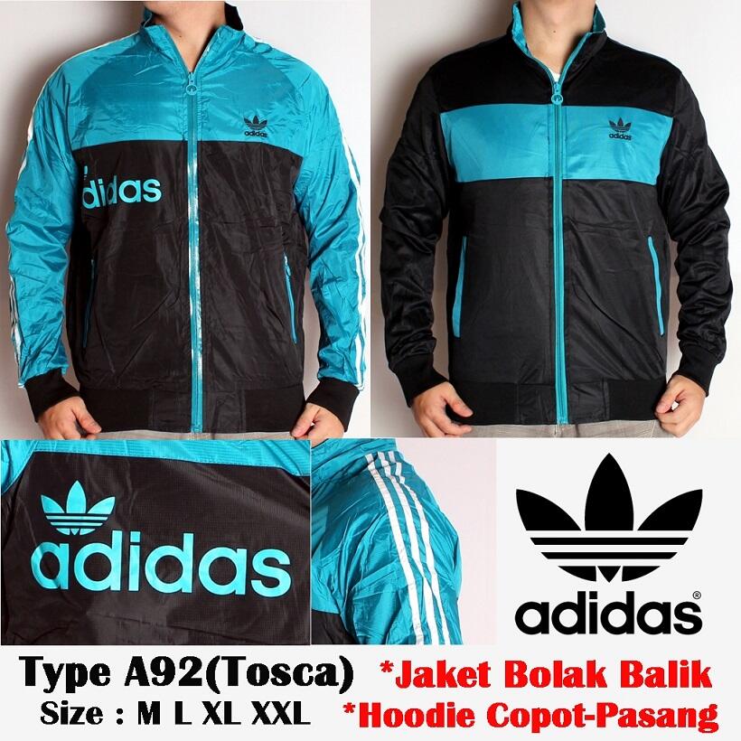 Jaket Adidas Nike Puma Bolak Balik & bisa di lipat jadi TAS , WATERPROOF PREMIUM!