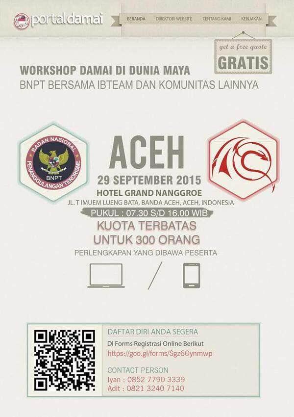 &#91;Official&#93; Workshop Damai di Dunia Maya Aceh