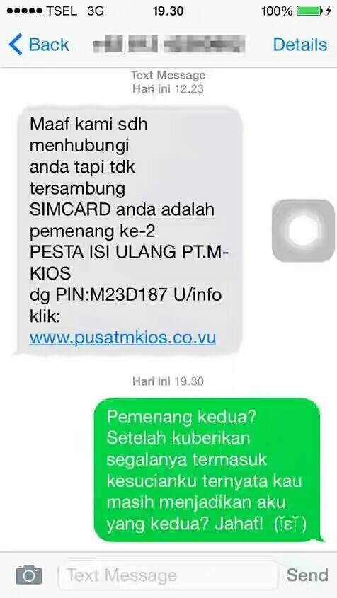 Yang Pernah Dapet SMS Penipuan dsb, Silahkan Masuk