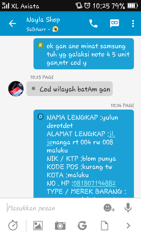 nih gan update-an,korban yg memaksa penipu buat diisengin