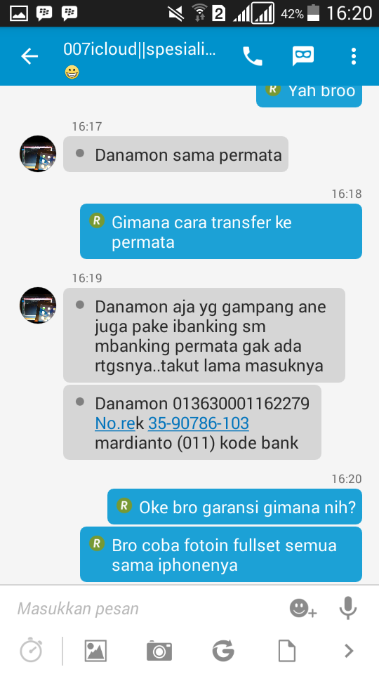 Surat Terbuka Penipuan Online Atas nama Mardianto Rek Danamon