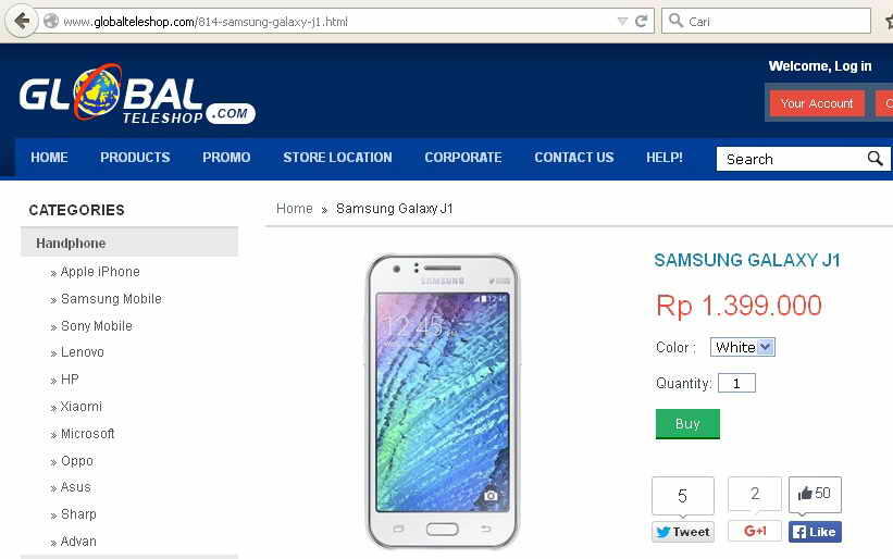 Ini Jualan HP Samsung Aneh... gak sesuai harga di web dengan harga di jual toko