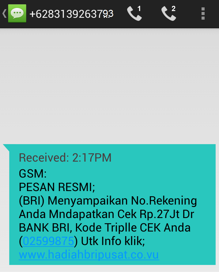 Gan, ane dapet cek Rp27juta dari Bank BRI. Agan mau?