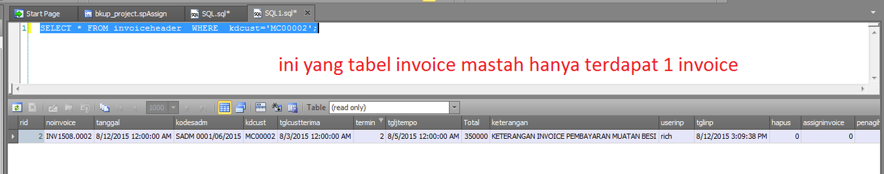 Stroe Prosedure Piutang MYSQl