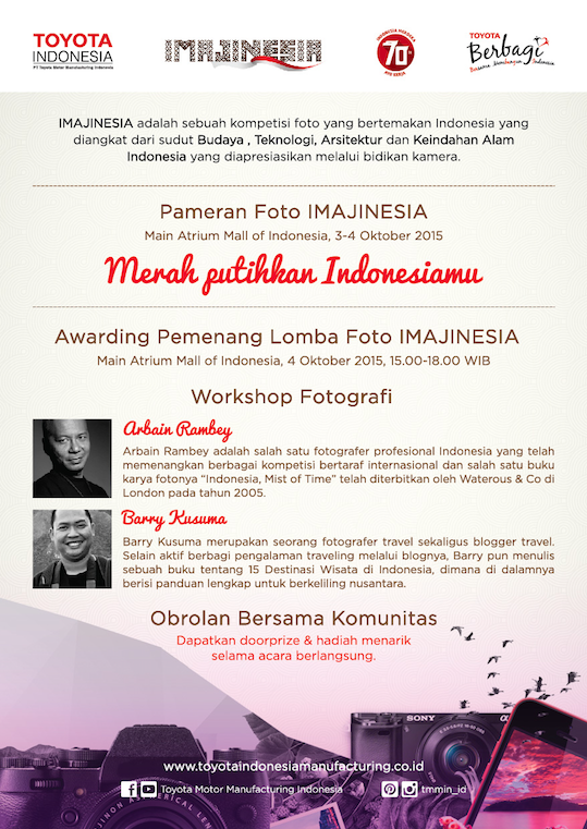 WORKSHOP FOTOGRAFI GRATIS bareng ARBAIN RAMBE &amp; BARRY KUSUMA - 4 OKTOBER 2015