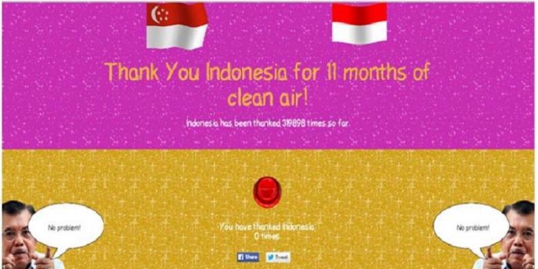 Singapur Sindir JK Dengan Website &quot;Terimakasih Indonesia Untuk 11 Bulan Udara Bersih&quot;