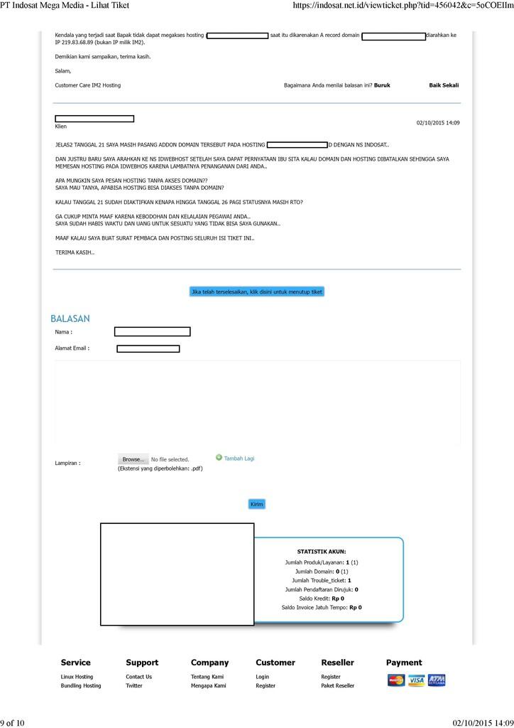BURUKNYA PELAYANAN CUSTOMER SERVICE INDOSAT NET ID