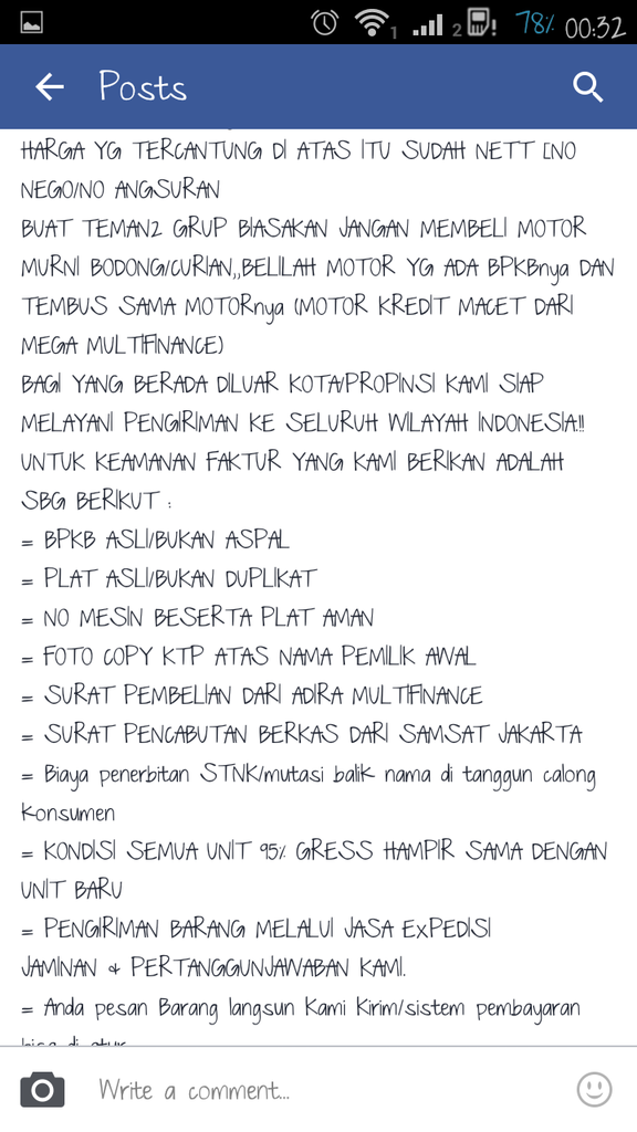 &#91;WTA&#93; Jualan Motor Kredit Macet ? Beneran ?