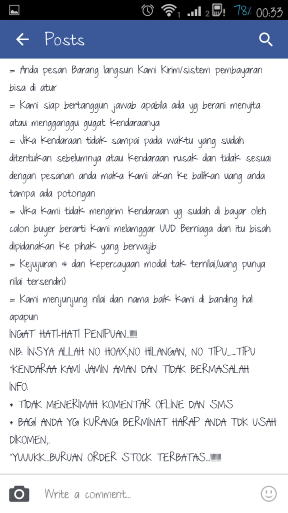&#91;WTA&#93; Jualan Motor Kredit Macet ? Beneran ?