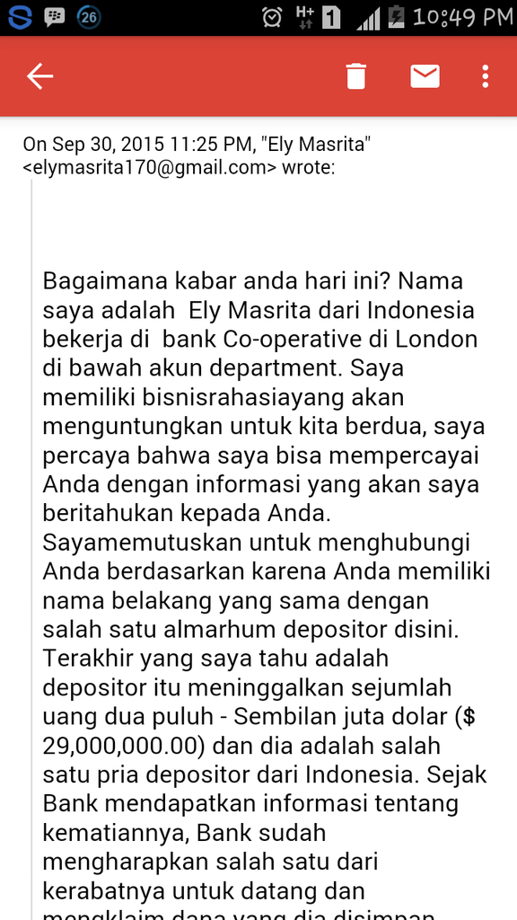 Modus baru Penipuan melalui email gan.