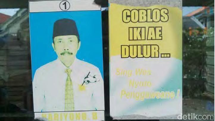 Ini Foto Hariyono, Kades Dalang Pembunuh Salim Kancil Saat Kampanye