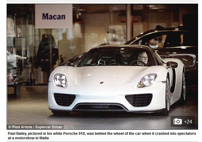 Porsche Spyder Milik Millioner Inggris Menabrak Kerumunan Penonton