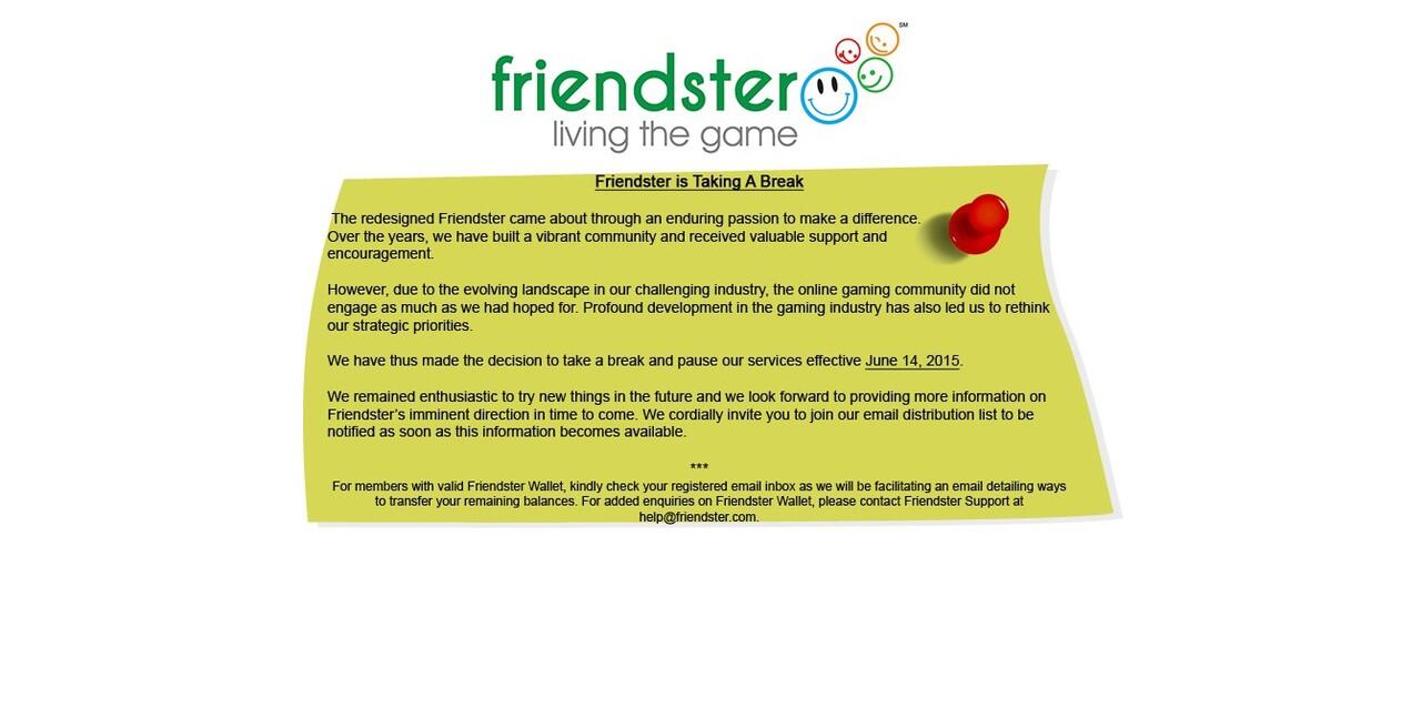 Farewell, Friendster.