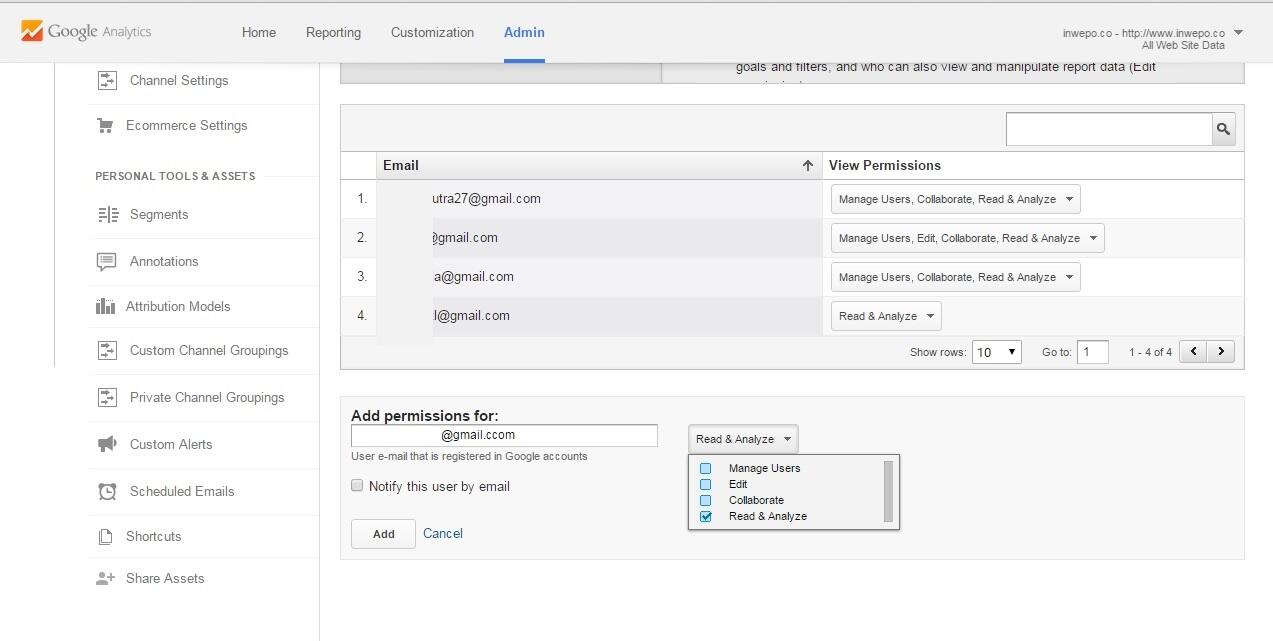 Cara Menambahkan Penggunaan atau Admin di Google Aanalytics