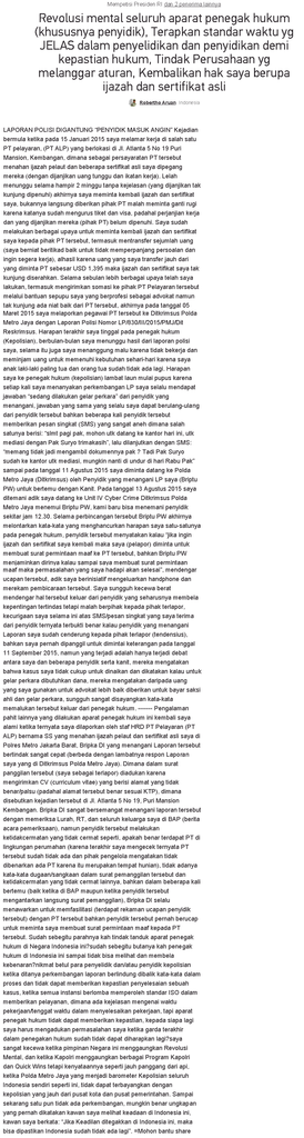 &#91;MOHON BANTUAN KASKUSER&#93; DOKUMEN ASLI DITAHAN PERUSAHAAN &#91;CHANGE.ORG&#93;