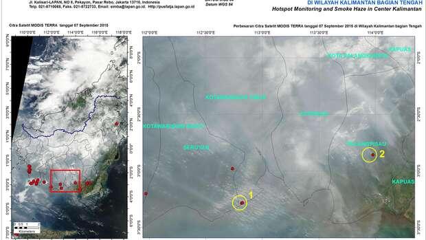 NASA publikasikan foto satelit Asap daerah Kalimantan dan Sumatera