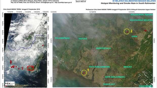 NASA publikasikan foto satelit Asap daerah Kalimantan dan Sumatera