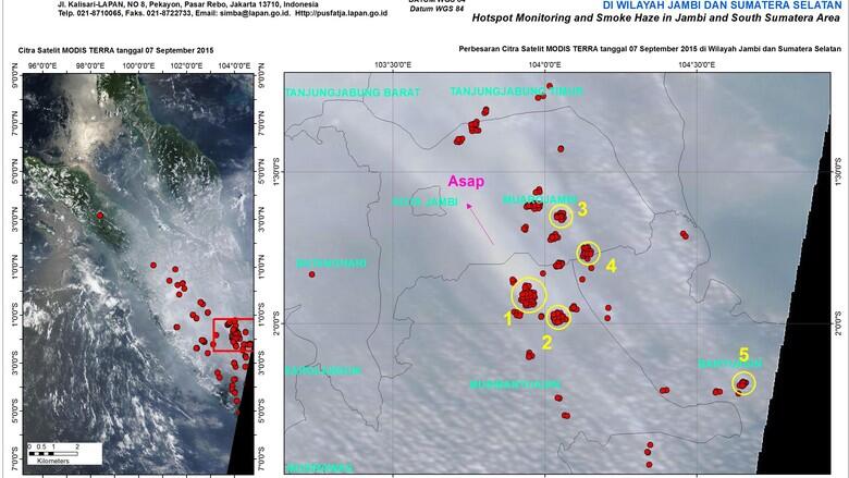 NASA publikasikan foto satelit Asap daerah Kalimantan dan Sumatera