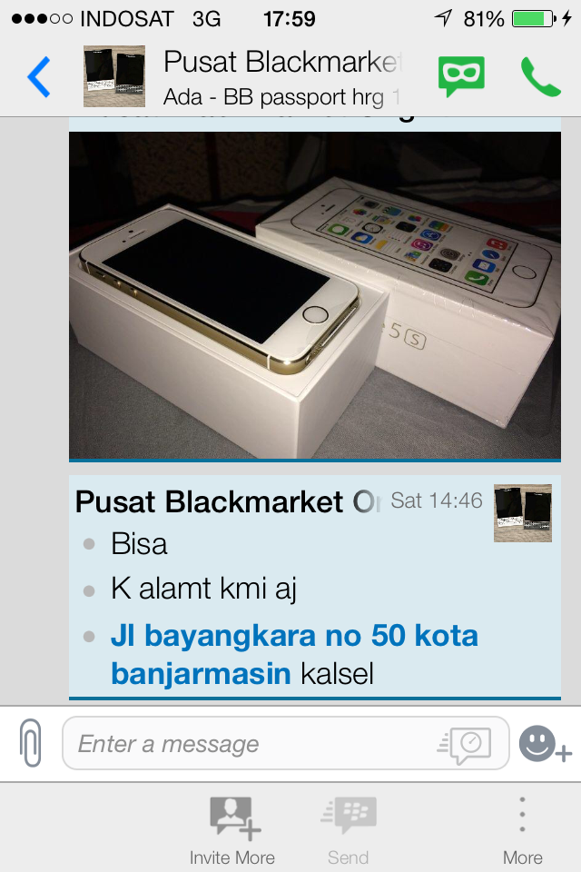 PENIPUAN ONLINE VIA BBM ATAS NAMA ROSLINDA