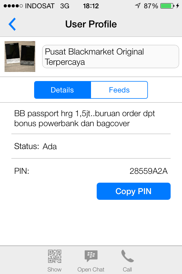 PENIPUAN ONLINE VIA BBM ATAS NAMA ROSLINDA