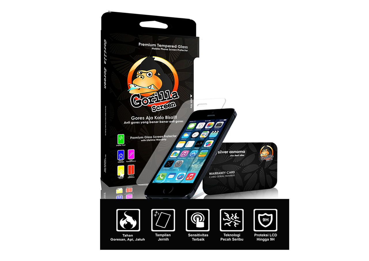 GORILLA SCREEN TEMPERED GLASS LIFETIME WARRANTY (IPHONE, SAMSUNG, XPERIA, LENOVO DLL)