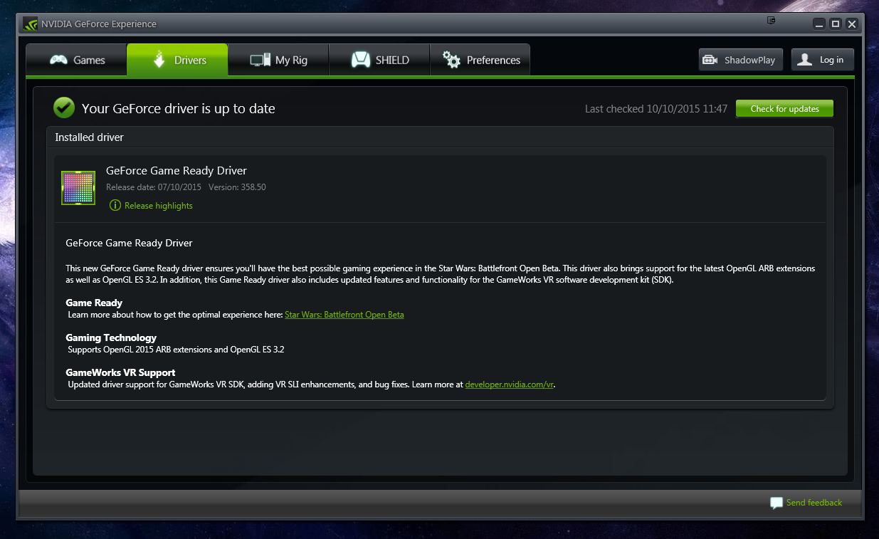 Nvidia driver 320