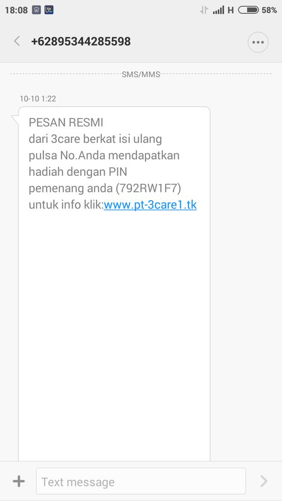 modus sms penipuan makin canggih gan!!