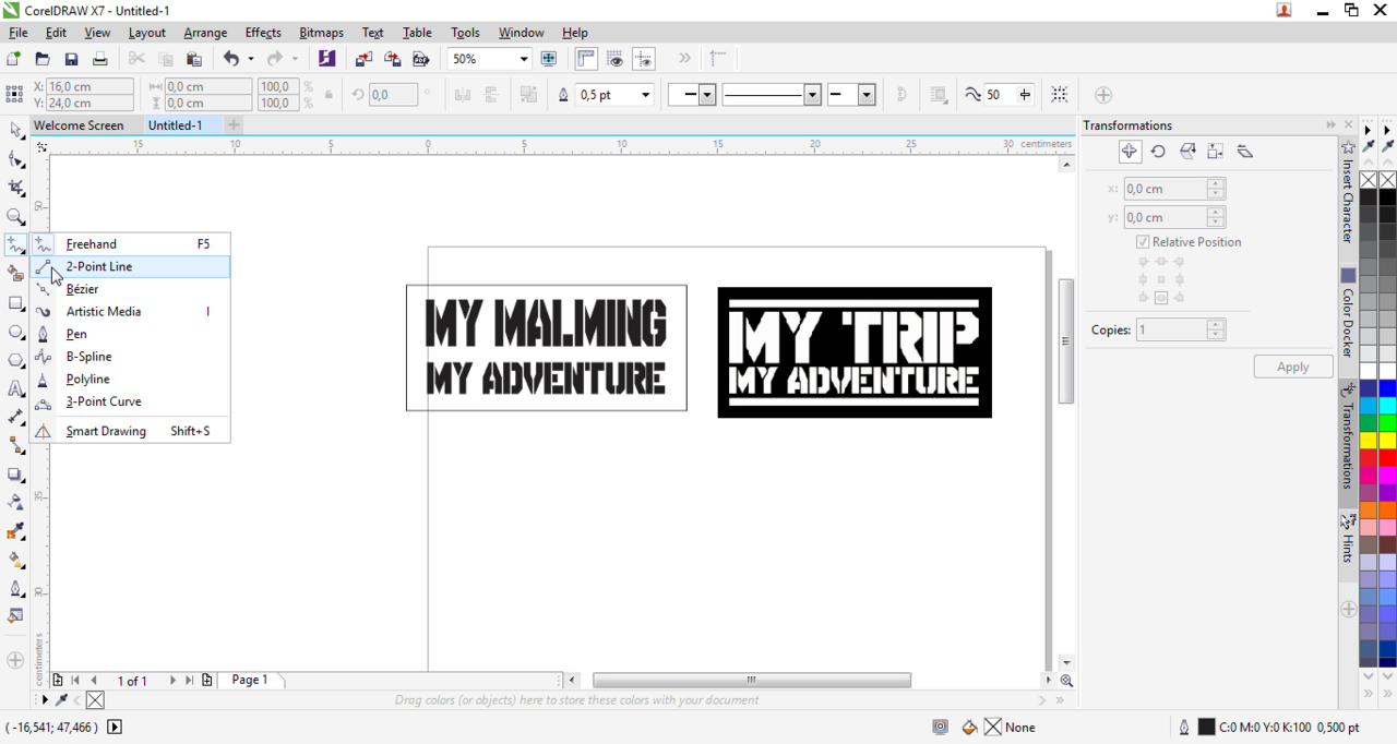 Membuat Logo custom dari 'MY TRIP MY ADVENTURE' -kreasikan sesukamu-