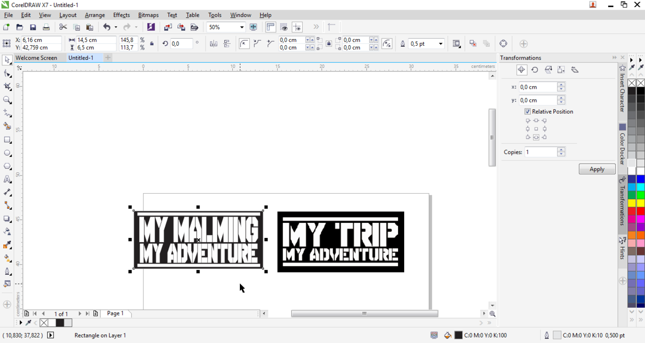 Membuat Logo custom dari 'MY TRIP MY ADVENTURE' -kreasikan sesukamu-