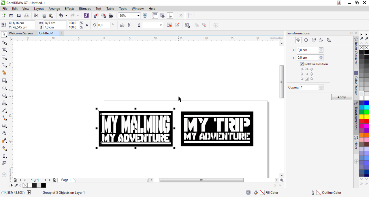 Membuat Logo custom dari 'MY TRIP MY ADVENTURE' -kreasikan sesukamu-