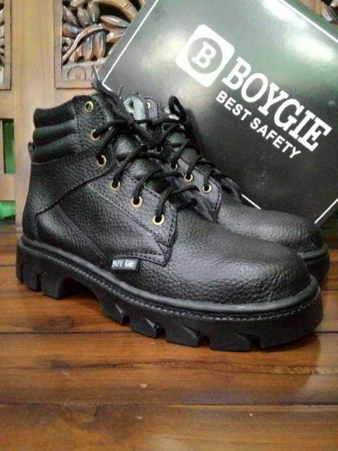 Sepatu Safety Boygie & Caterpillar Kulit Sol Gum | Pantofel Bally & Kickers Kulit