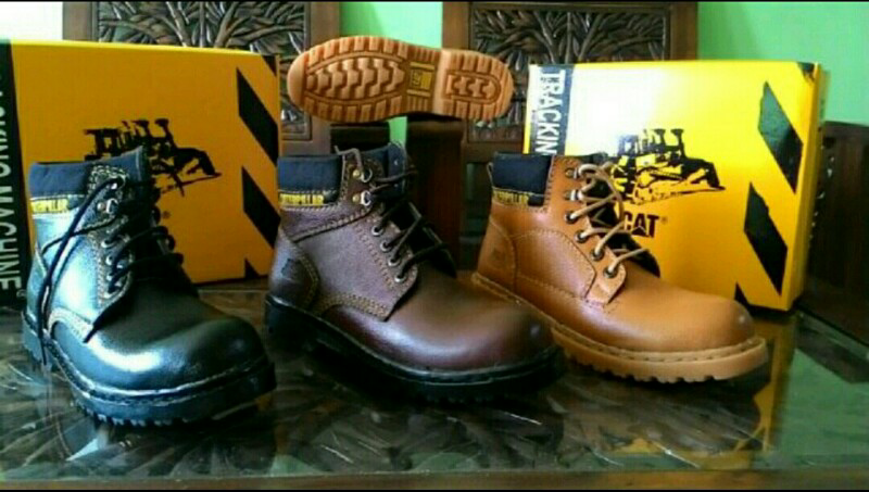 Sepatu Safety Boygie & Caterpillar Kulit Sol Gum | Pantofel Bally & Kickers Kulit