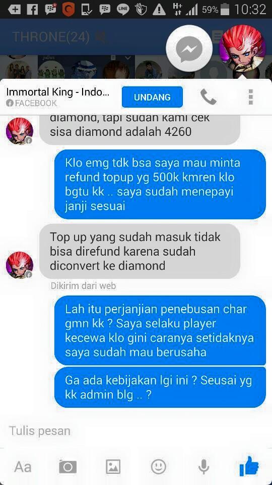 ImmortalKING melakukan penipuan dan pemerasan