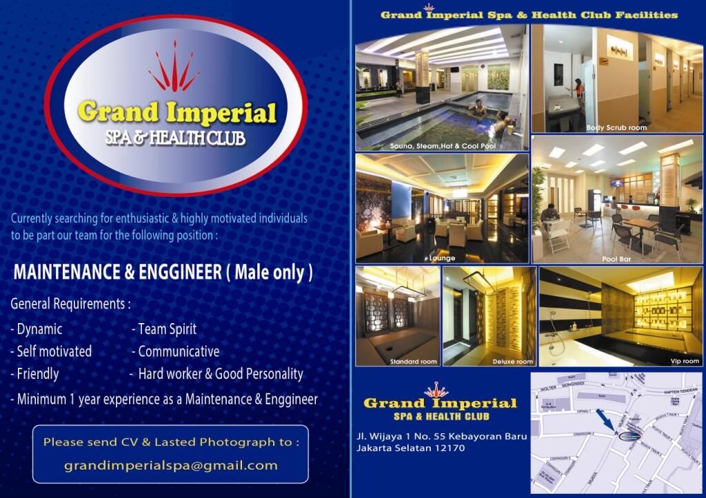 Lowongan kerja Maintenance & Enggineer