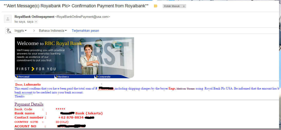 Rekening bersama pakai RBC Royal Bank (Tolong bantu gan)