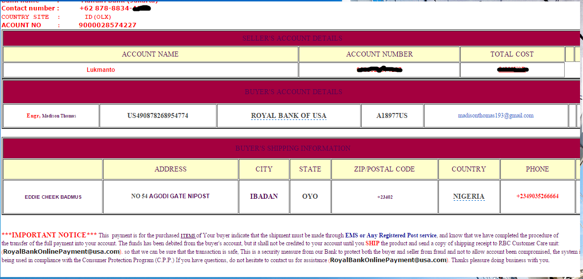Rekening bersama pakai RBC Royal Bank (Tolong bantu gan)