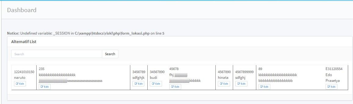 &#91;AKS&#93; Gagal Menampilkan MultiHorizontal Tabel &#91;PHP&#93; PLEASE BANTU ANE T.T