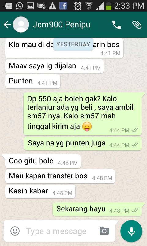 Indikasi kuat penipu. Nyaris Ketipu 7 Juta Rupiah. Hati-hati