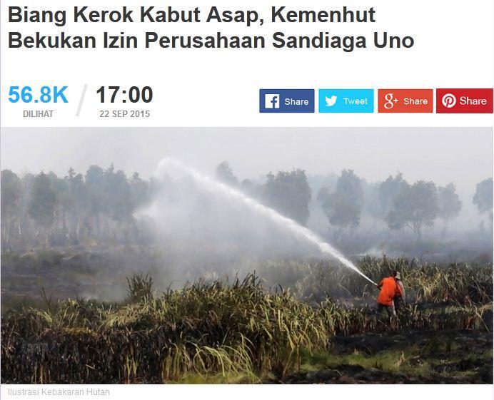 TERBONGKAR! Kabut Asap adalah Konspirasi Oposisi Untuk Menjatuhkan Pemerintah