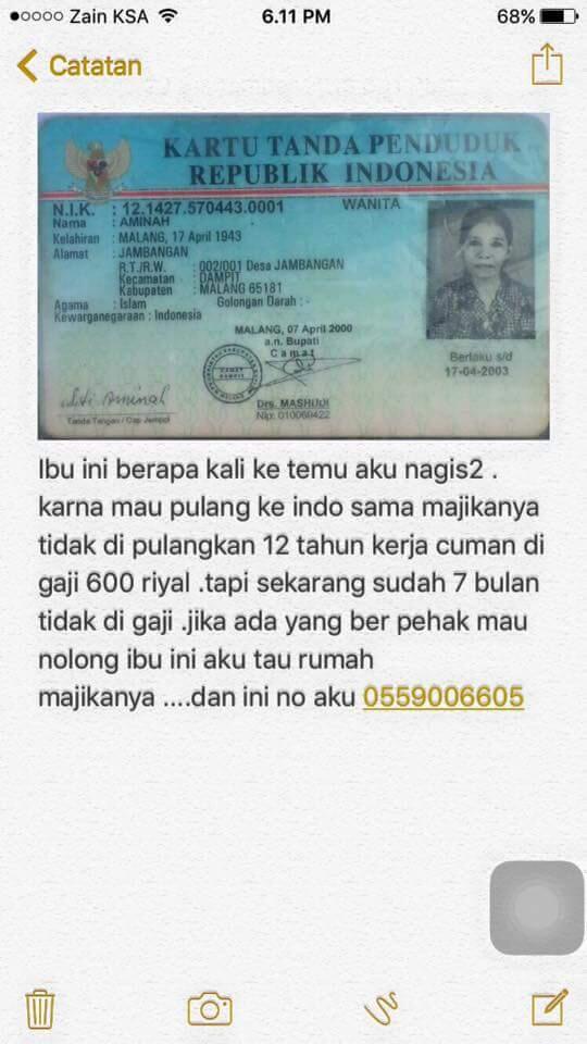 (HELP/SHARE) Nenek Aminah 12 Tahun Jadi TKW