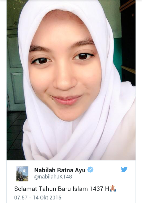 Si Cantik Nabilah JKT48 Mengucapkan Selamat Tahun Baru Hijriah..