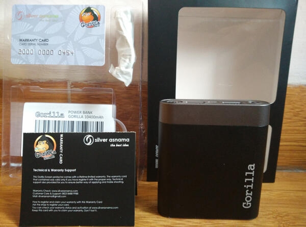 DISTRIBUTOR POWERBANK GORILLA ORIGINAL 10400 MAH, GORILLA BANK GARANSI SEUMUR HIDUP