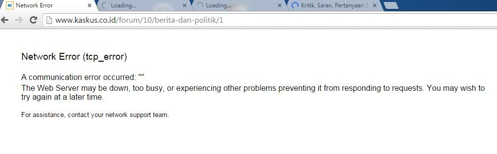 Network Error (tcp_error)
