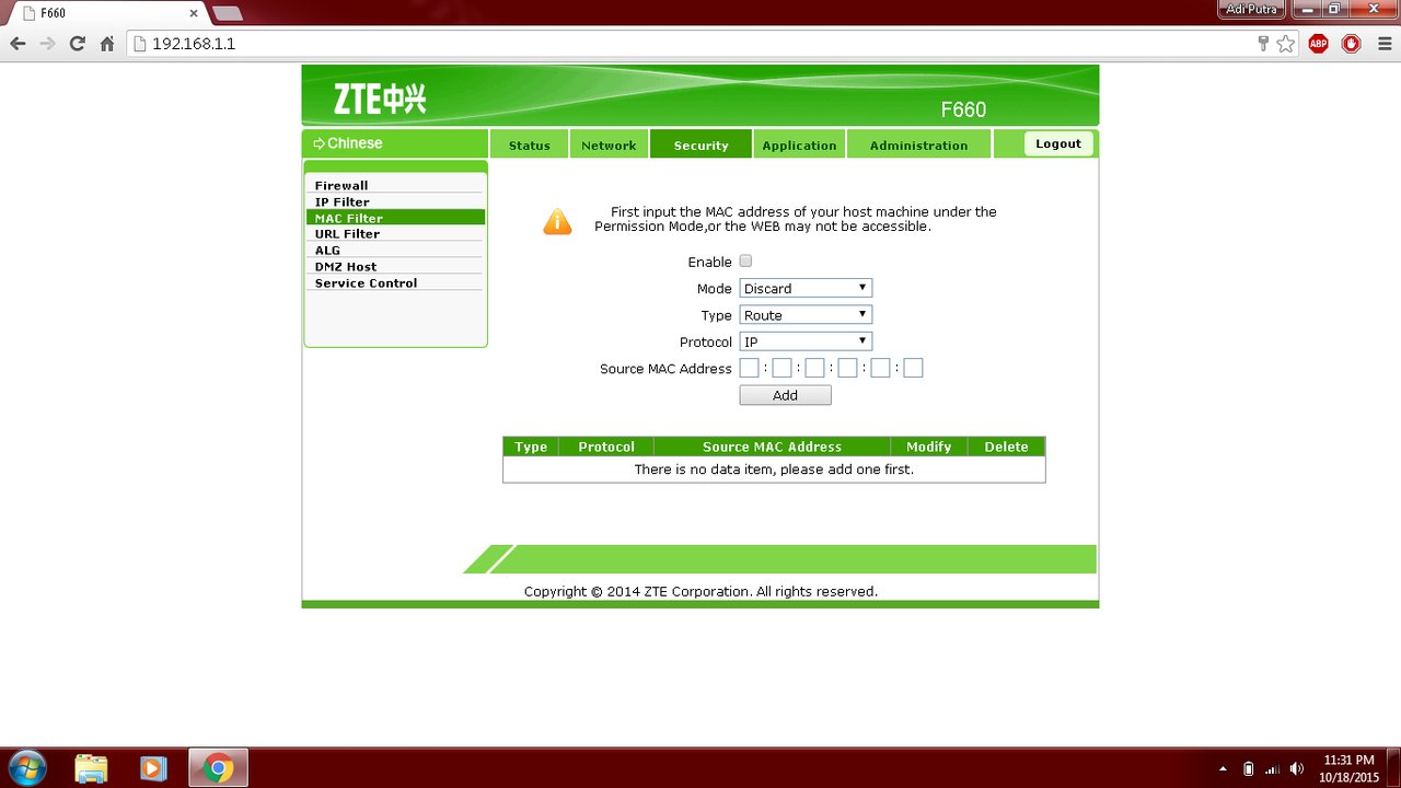 &#91;ASK&#93; fungsi pengaturan mac filter pada tab security zte link