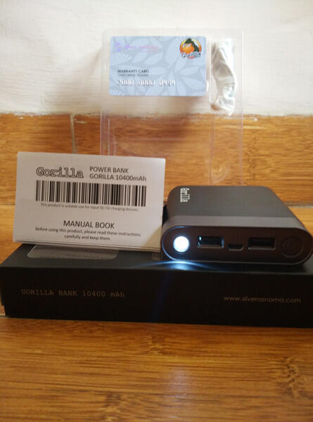 GORILLA BANK 10400 MAH POWERBANK GARANSI SEKALI SEUMUR HIDUP (LIFETIME WARRANTY)