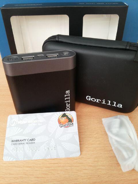 GORILLA BANK 10400 MAH POWERBANK GARANSI SEKALI SEUMUR HIDUP (LIFETIME WARRANTY)