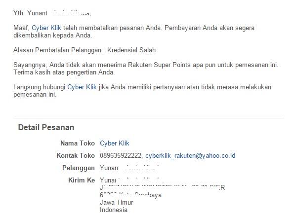 Kecewa dengan Promo diskon 50% + 20% di RAKUTEN.CO.ID