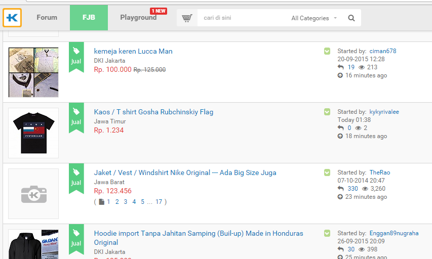 &#91;FJB&#93; Tidak diKATEGORIKAN secara detail semua NEW THREAD jdi numpuk. MOHON DIBACA!