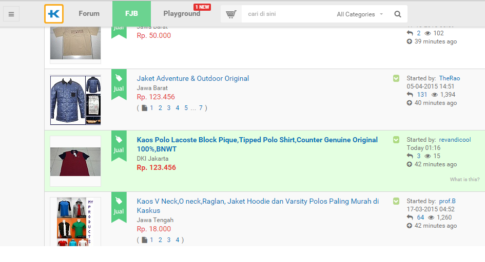 &#91;FJB&#93; Tidak diKATEGORIKAN secara detail semua NEW THREAD jdi numpuk. MOHON DIBACA!
