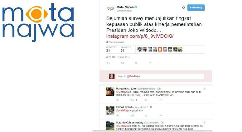 Sebut Kinerja Jokowi Memuaskan, Akun Twitter “Mata Najwa” Dibully !!